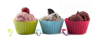 Three cups with icecream